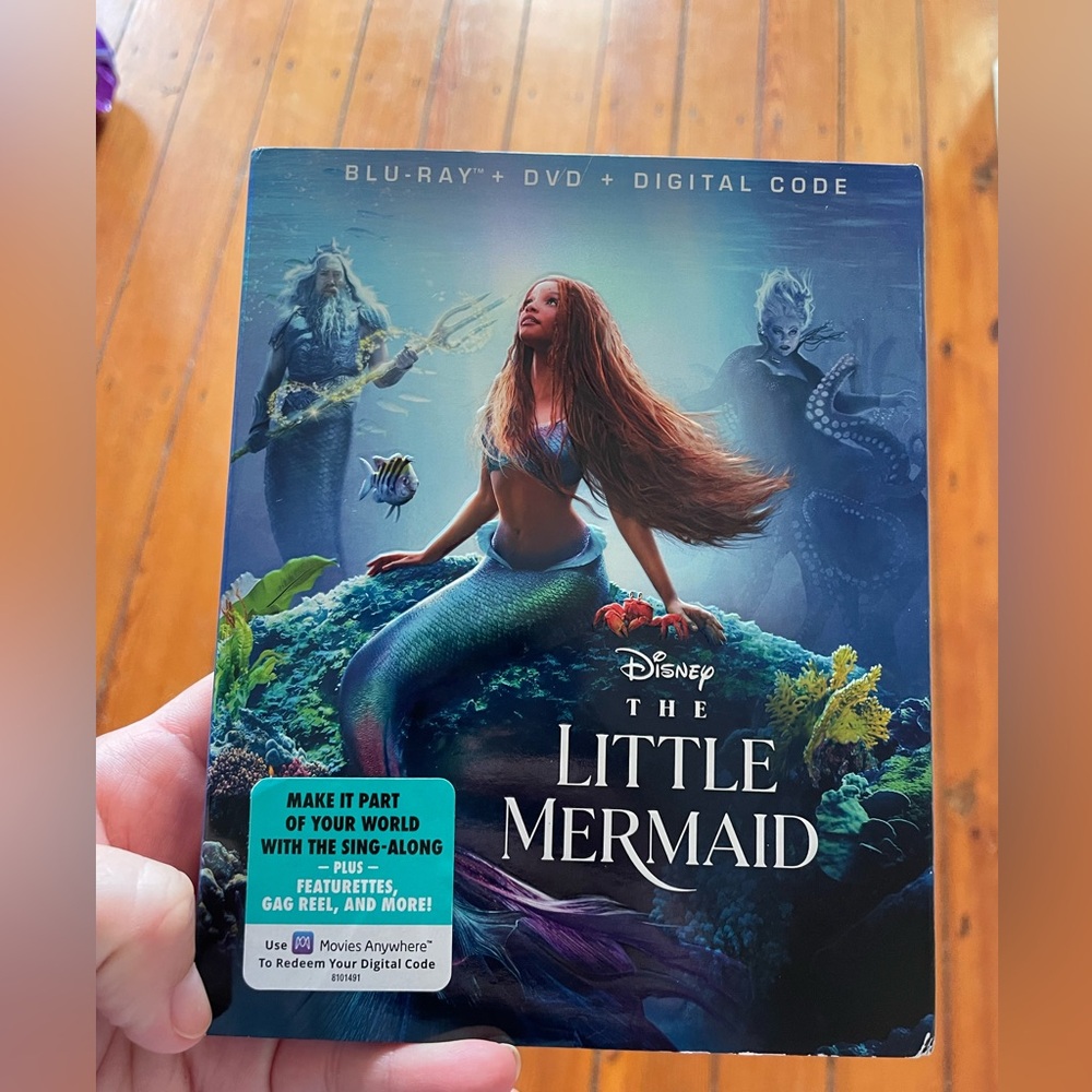 The Little Mermaid blu ray, DvD and digital code